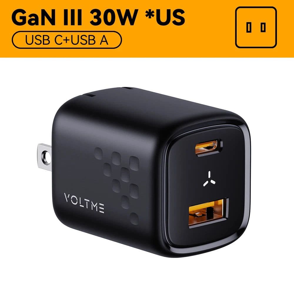 image-VOLTME GaN III 30W USB C Charger Quick Charge for iPhone 13/Pro/Pro Max/12 Galaxy Note for iPad Pro MacBook PD 30W Phone Charger
