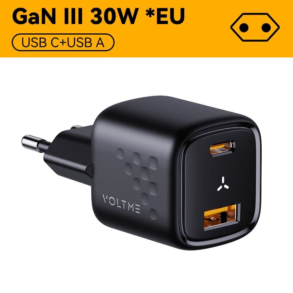 image-VOLTME GaN III 30W USB C Charger Quick Charge for iPhone 13/Pro/Pro Max/12 Galaxy Note for iPad Pro MacBook PD 30W Phone Charger