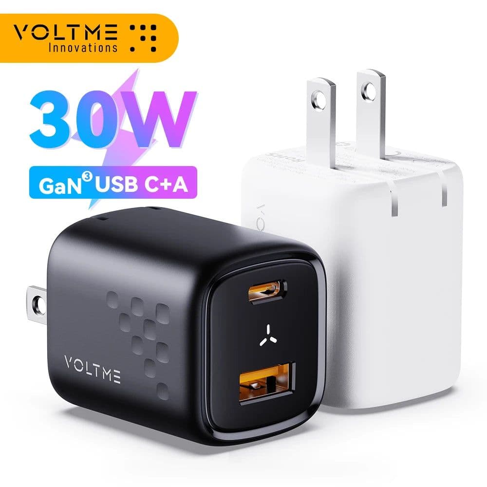 image-VOLTME GaN III 30W USB C Charger Quick Charge for iPhone 13/Pro/Pro Max/12 Galaxy Note for iPad Pro MacBook PD 30W Phone Charger