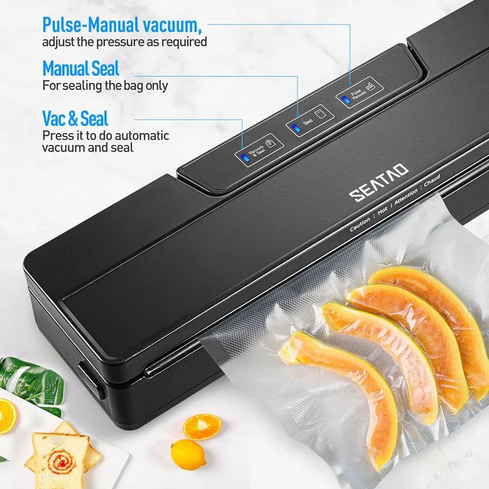 image-SEATAO VM1000 Best Food Vacuum Sealer Automatic Commercial Household Food Vacuum Sealer Packaging Machine Include 10Pcs Bags