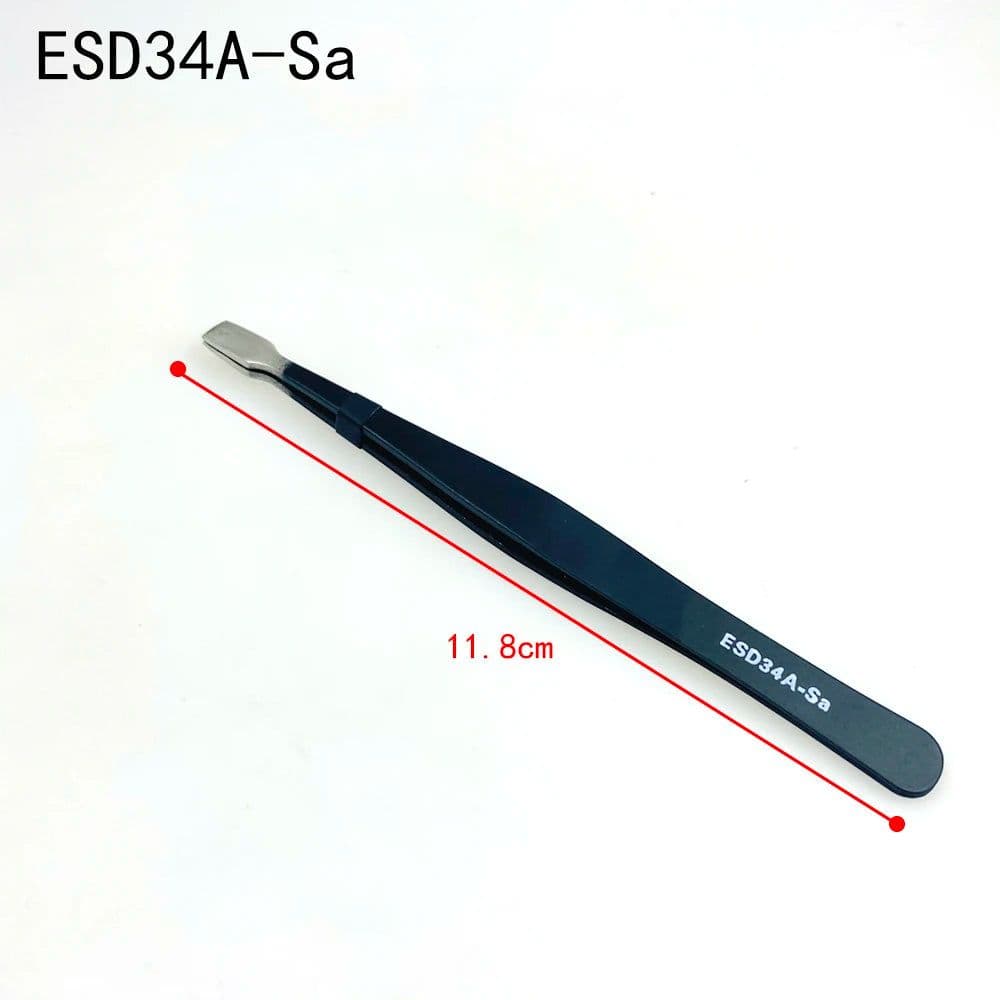 image-9pcs/set Anti-static ESD Stainless Steel Tweezers Maintenance Tools Industrial Precision Curved Straight Tweezers Repair Tools