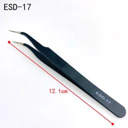 image-9pcs/set Anti-static ESD Stainless Steel Tweezers Maintenance Tools Industrial Precision Curved Straight Tweezers Repair Tools