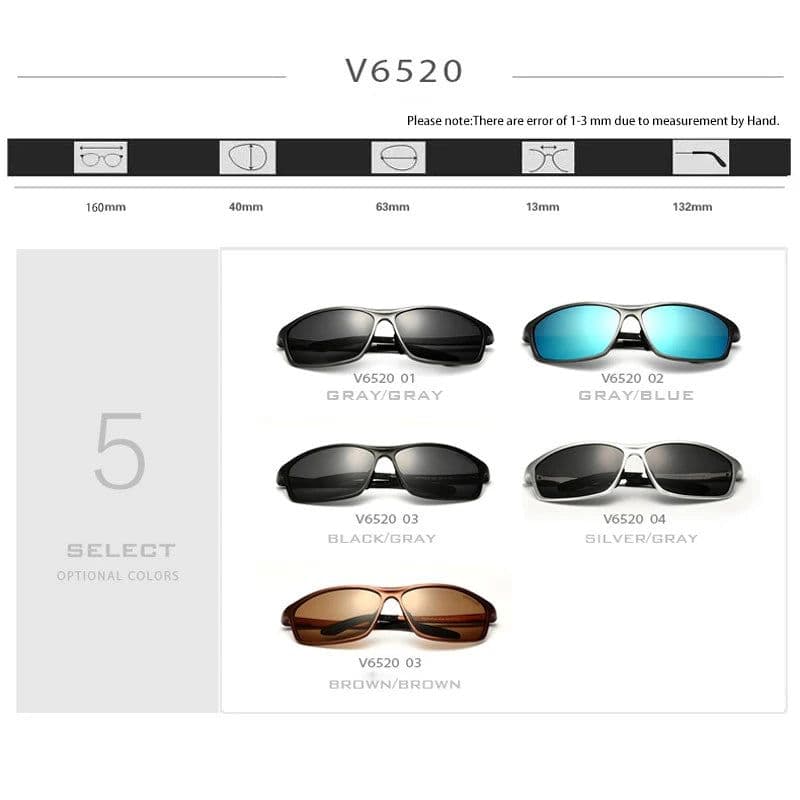 image-VEITHDIA Sunglasses Aluminum Men Polarized UV400 Lens Sport Outdoor Driving Eyewear Accessories Cycling Glasses For Male 6520