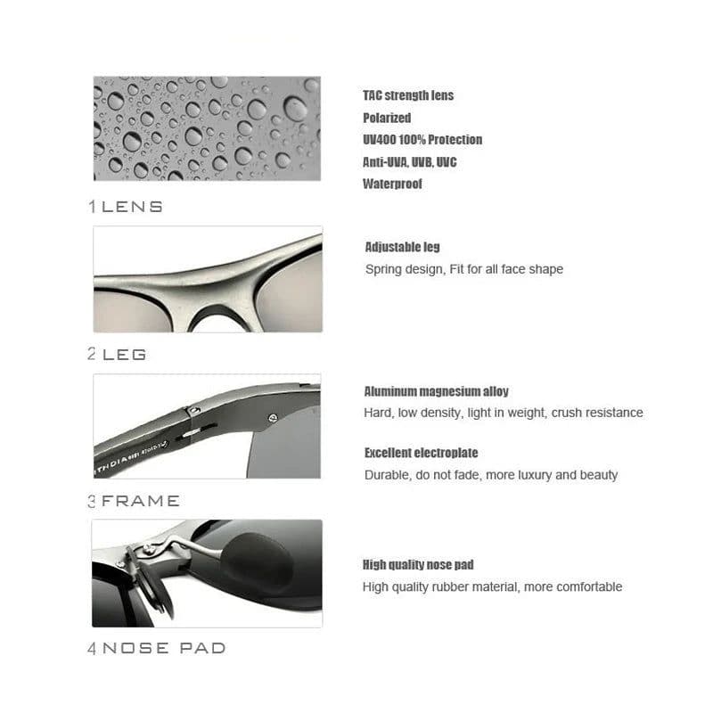 image-VEITHDIA Sunglasses Aluminum Men Polarized UV400 Lens Sport Outdoor Driving Eyewear Accessories Cycling Glasses For Male 6520