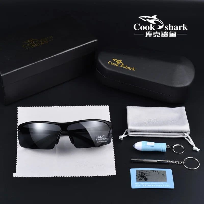 image-Cook shark 2021 new polarizing sunglasses men's driving glasses special trend color changing Sunglasses men's fishing glasses