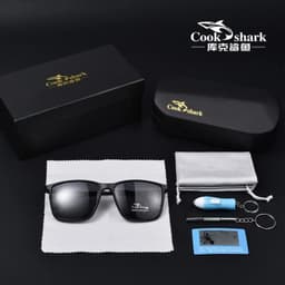 image-Cook Shark polarized sunglasses men's sunglasses women's UV protection driving special color-changing glasses trend personality