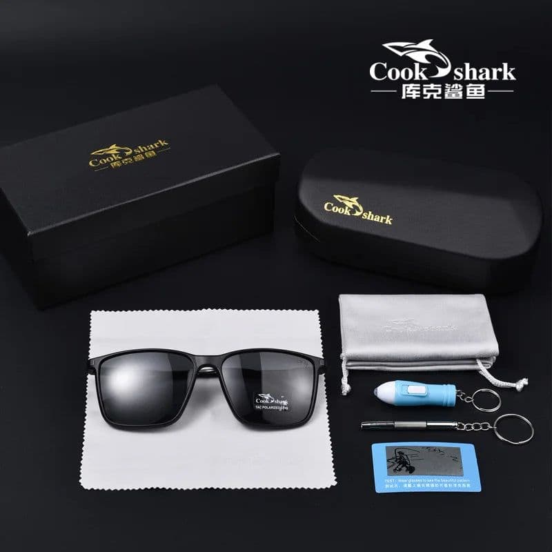 image-Cook Shark polarized sunglasses men's sunglasses women's UV protection driving special color-changing glasses trend personality