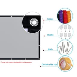 image-MIXITO Black Edge With Hole 16:9Gray Anti-light Projection Screen 30-133 Inch Outdoor Household Office Portable Projector Screen