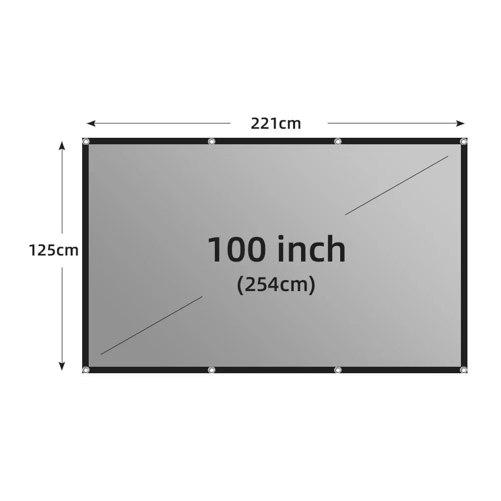 image-MIXITO Black Edge With Hole 16:9Gray Anti-light Projection Screen 30-133 Inch Outdoor Household Office Portable Projector Screen