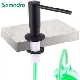 image-Samodra liquid Soap Dispenser With Extension Tube Kit Brass Pump Head For Kitchen Sink Bathroom accessories Black dispenser Soap