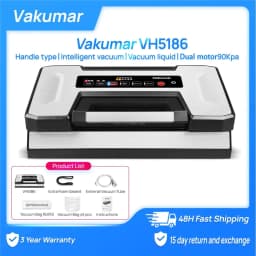 image-Vakumar VH5186 Kitchen Automatic Commercial Household Food Vacuum Sealer Packaging Machine Include 2 rolls Vacuum packed bags