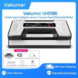 image-Vakumar VH5186 Kitchen Automatic Commercial Household Food Vacuum Sealer Packaging Machine Include 2 rolls Vacuum packed bags