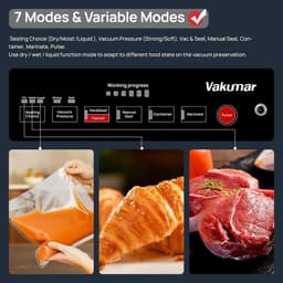 image-Vakumar VH5186 Kitchen Automatic Commercial Household Food Vacuum Sealer Packaging Machine Include 2 rolls Vacuum packed bags