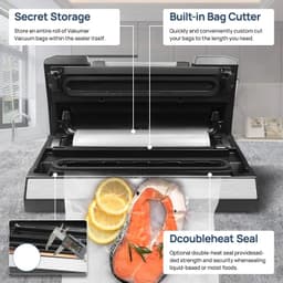 image-Vakumar VH5186 Kitchen Automatic Commercial Household Food Vacuum Sealer Packaging Machine Include 2 rolls Vacuum packed bags