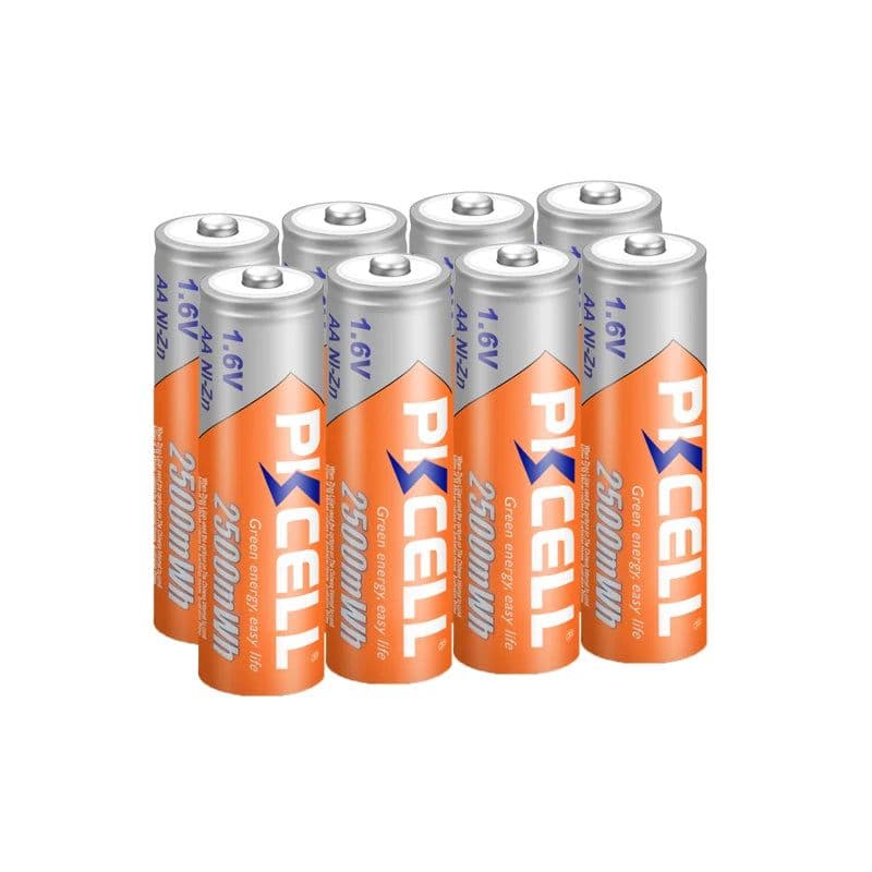 image-8pcs/lot PKCELL AA Battery Ni-Zn 1.6V 2500mWh Nickel-Zinc AA Rechargeable Battery Batteries Baterias For Flashlight toy camera