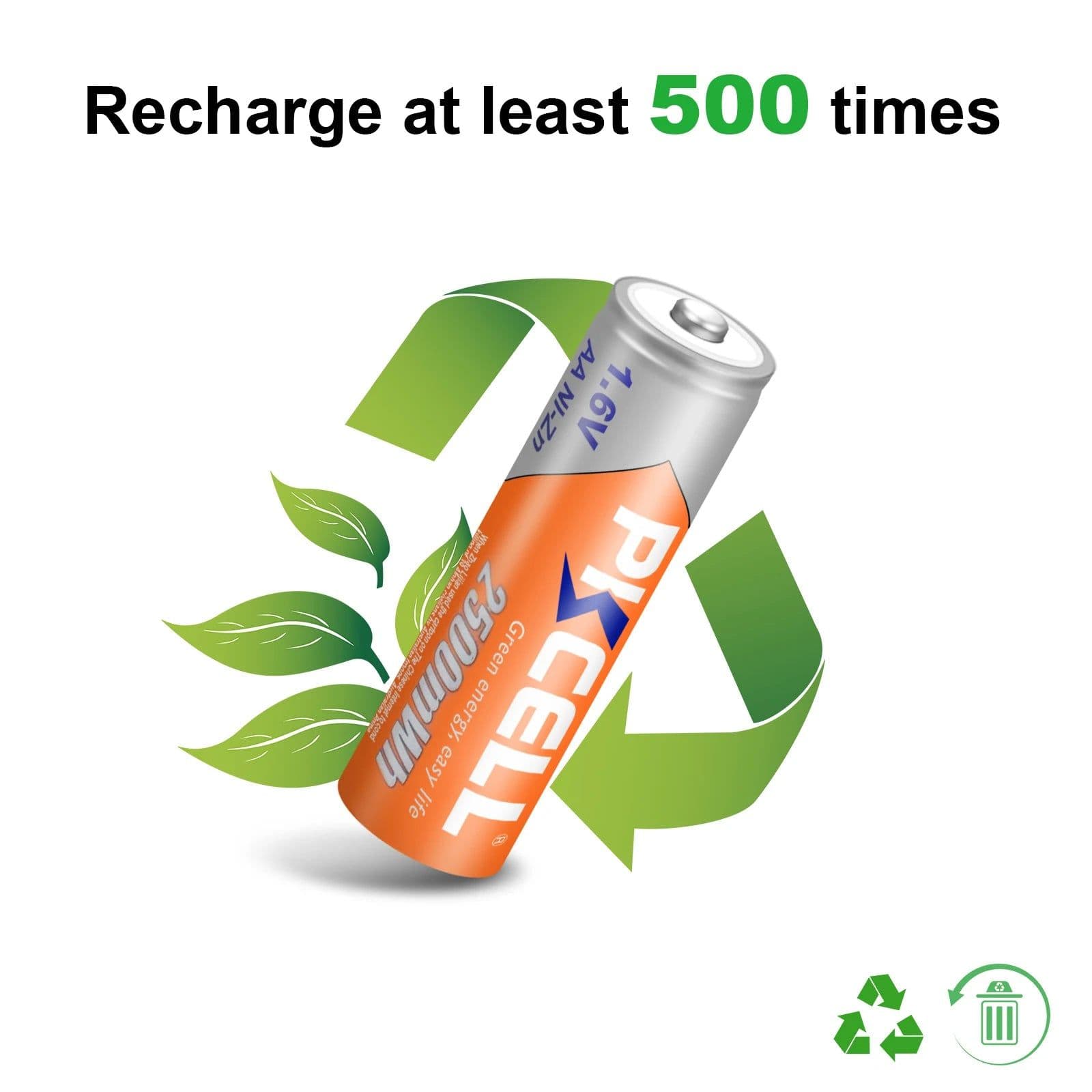 image-8pcs/lot PKCELL AA Battery Ni-Zn 1.6V 2500mWh Nickel-Zinc AA Rechargeable Battery Batteries Baterias For Flashlight toy camera