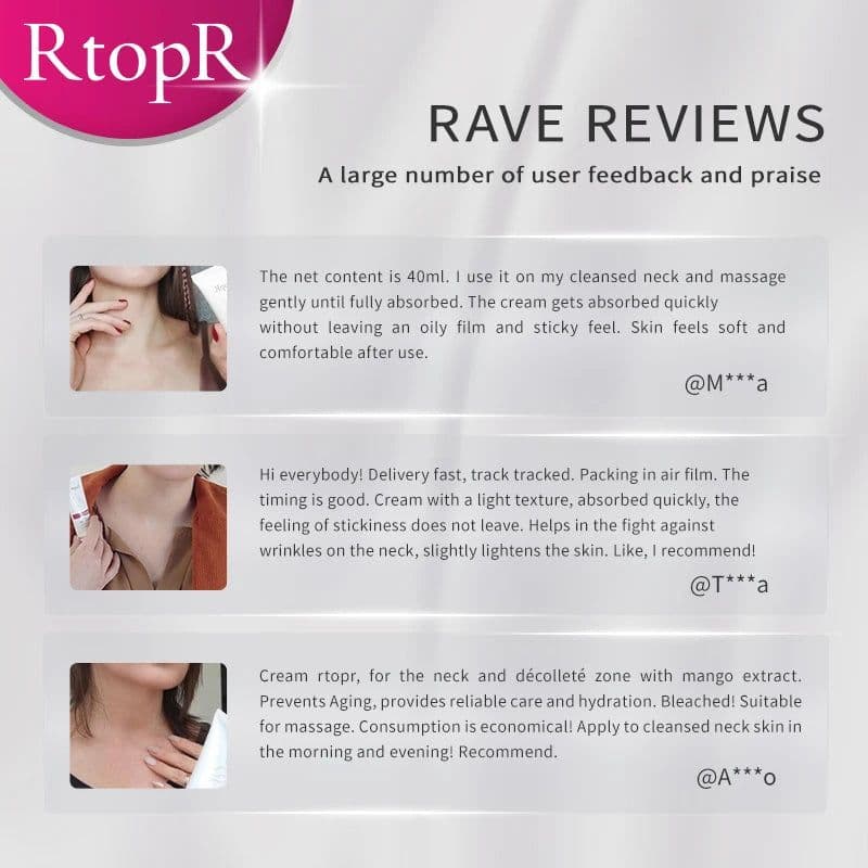 image-RtopR Neck Firming Wrinkle Remover Cream Rejuvenation Firming Skin Whitening Moisturizing Shape Beauty Neck Skin Care Products
