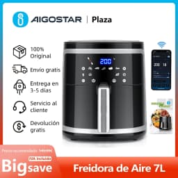 image-7L Smart Oil Free Air Fryer LED Touch Screen 7 Preset + Keep Warm Manual Mode Removable Non-stick Basket Wifi Connection BPA Free 1900W
