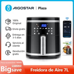 image-7L Smart Oil Free Air Fryer LED Touch Screen 7 Preset + Keep Warm Manual Mode Removable Non-stick Basket Wifi Connection BPA Free 1900W