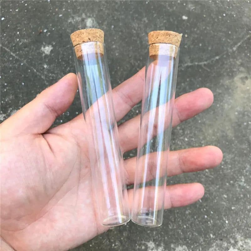 image-50pcs/lot 22*120mm 30ml Transparent Clear Bottles With Cork Stopper Food Grade Glass Vials Jars Storage Bottles Test Tube Jars