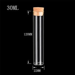 image-50pcs/lot 22*120mm 30ml Transparent Clear Bottles With Cork Stopper Food Grade Glass Vials Jars Storage Bottles Test Tube Jars