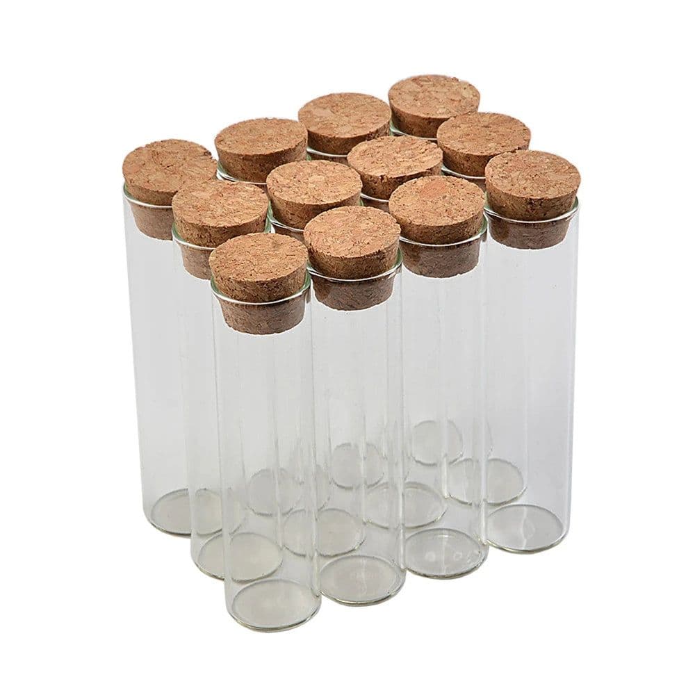 image-50pcs/lot 22*120mm 30ml Transparent Clear Bottles With Cork Stopper Food Grade Glass Vials Jars Storage Bottles Test Tube Jars