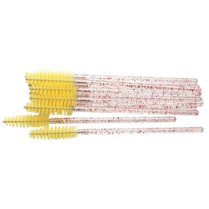 image-50 pcs Cosmetic Eyelash Brush Crystal Mascara Wands Applicator Diamond Eyelashes brushes Disposable Make Up brushes Tools