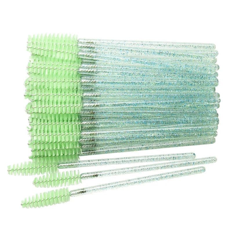 image-50 pcs Cosmetic Eyelash Brush Crystal Mascara Wands Applicator Diamond Eyelashes brushes Disposable Make Up brushes Tools