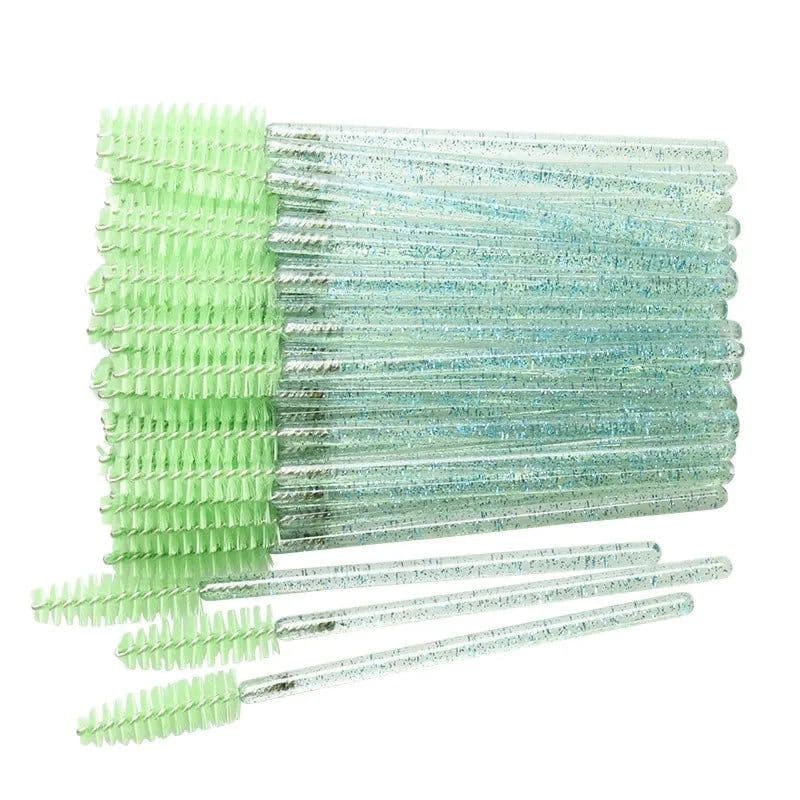 image-50 pcs Cosmetic Eyelash Brush Crystal Mascara Wands Applicator Diamond Eyelashes brushes Disposable Make Up brushes Tools