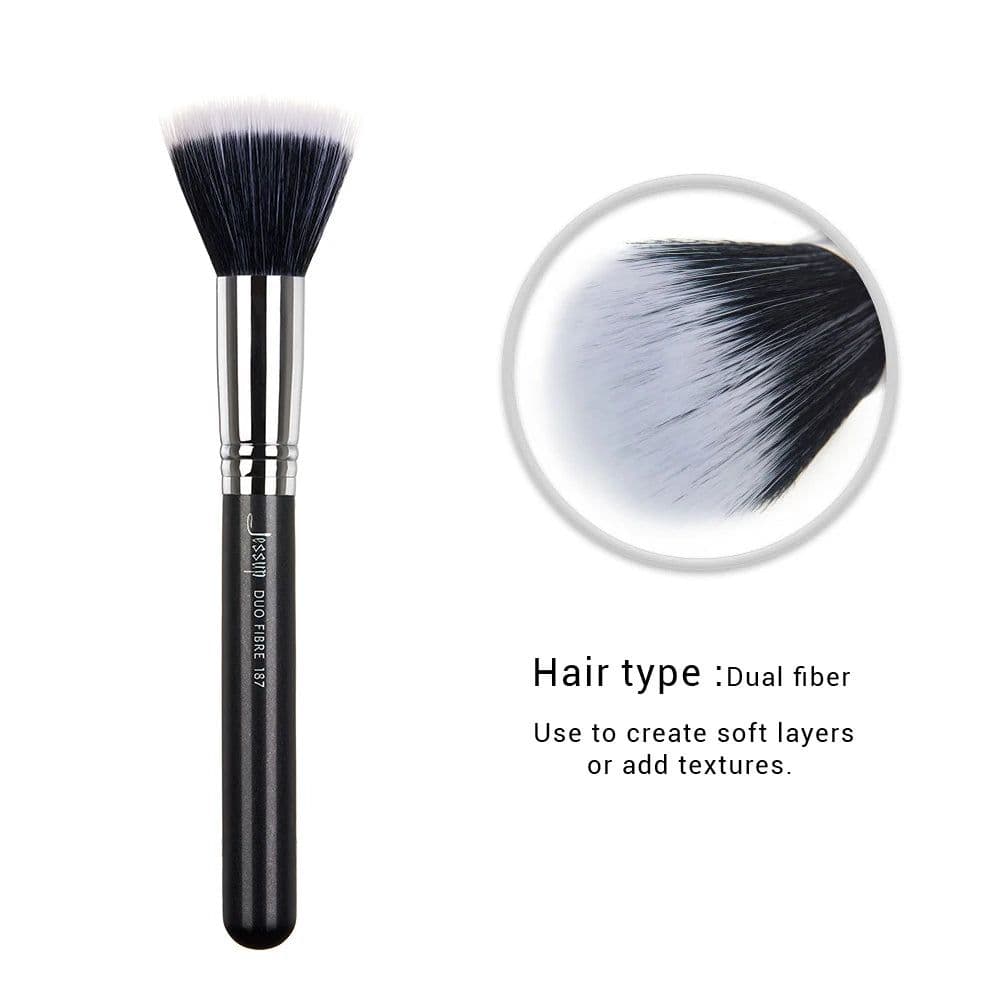 image-Jessup Foundation Brushes Face Makeup Brush Powder Contour Concealer Blush Highlighter Flat Round Fluff for Liquid Cream
