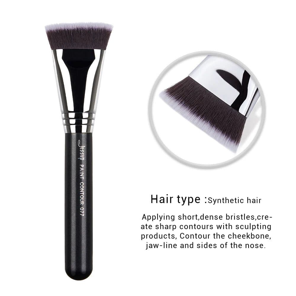 image-Jessup Foundation Brushes Face Makeup Brush Powder Contour Concealer Blush Highlighter Flat Round Fluff for Liquid Cream