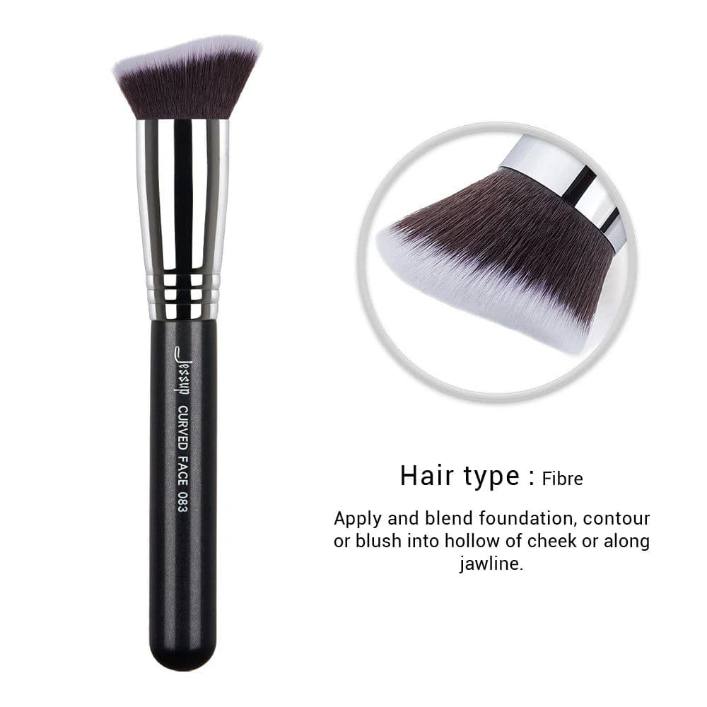 image-Jessup Foundation Brushes Face Makeup Brush Powder Contour Concealer Blush Highlighter Flat Round Fluff for Liquid Cream