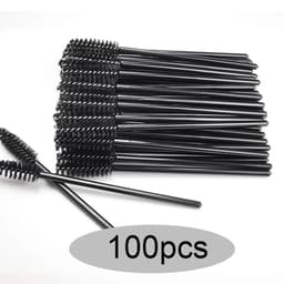 image-Eyelash Brushes Disposable Eyebrow Eyelash Spoolies Mascara Wands Applicator for Eyelash Extension Makeup Tool 50/100/300/500pcs