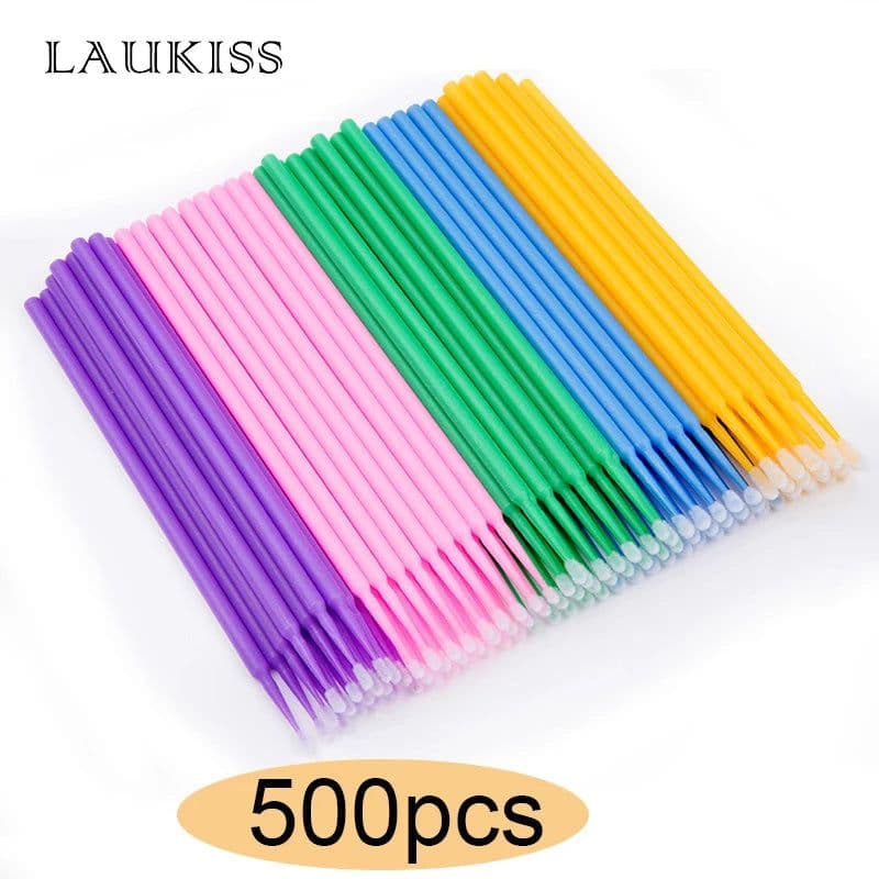 image-Eyelash Brushes Disposable Eyebrow Eyelash Spoolies Mascara Wands Applicator for Eyelash Extension Makeup Tool 50/100/300/500pcs