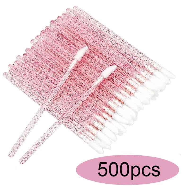 image-Eyelash Brushes Disposable Eyebrow Eyelash Spoolies Mascara Wands Applicator for Eyelash Extension Makeup Tool 50/100/300/500pcs