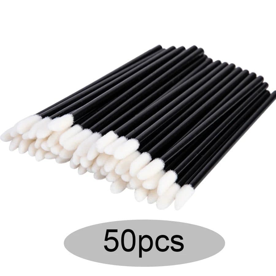 image-Eyelash Brushes Disposable Eyebrow Eyelash Spoolies Mascara Wands Applicator for Eyelash Extension Makeup Tool 50/100/300/500pcs