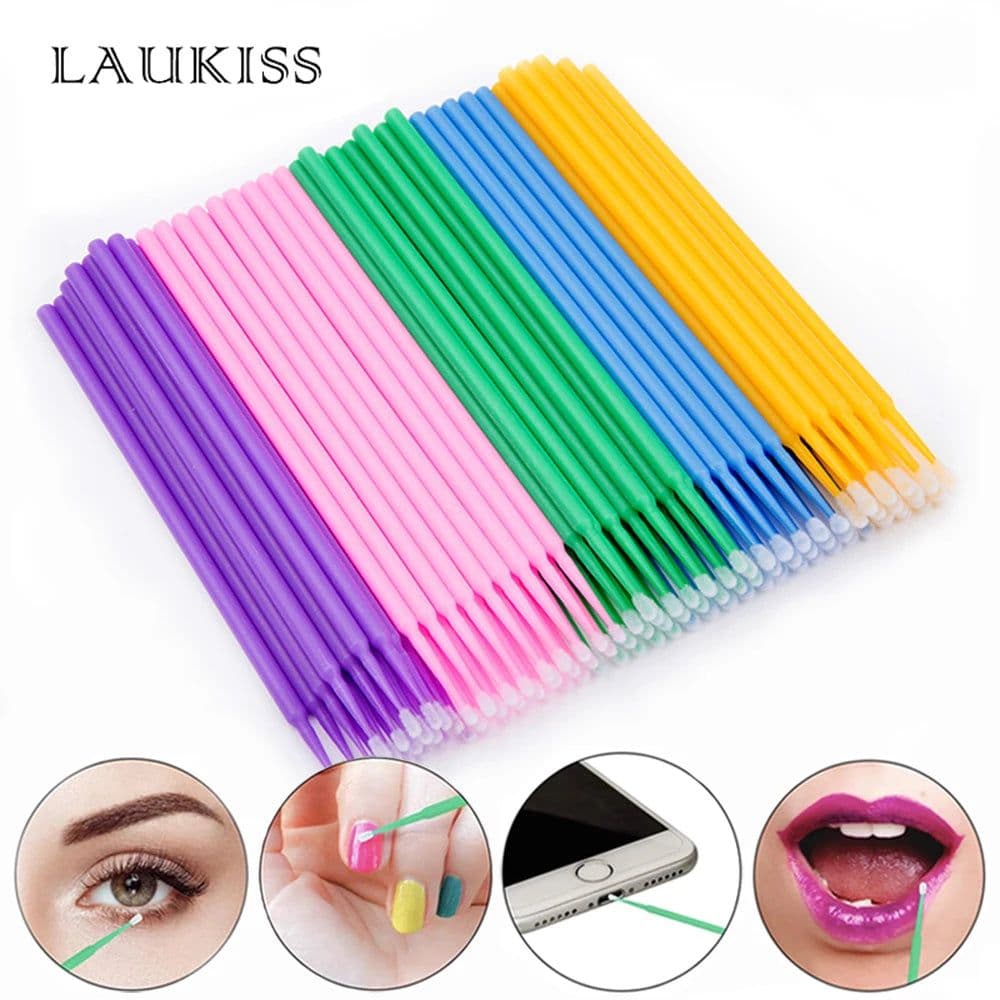 image-Eyelash Brushes Disposable Eyebrow Eyelash Spoolies Mascara Wands Applicator for Eyelash Extension Makeup Tool 50/100/300/500pcs