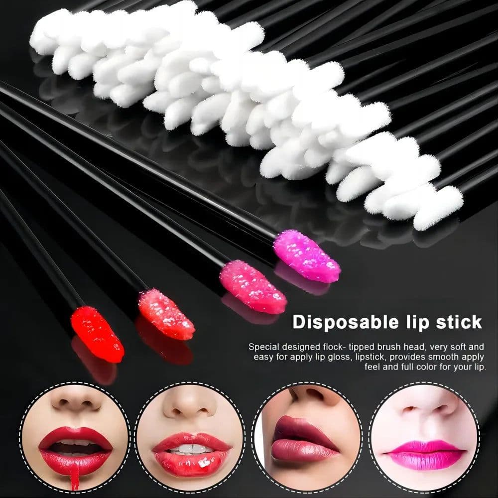 image-Eyelash Brushes Disposable Eyebrow Eyelash Spoolies Mascara Wands Applicator for Eyelash Extension Makeup Tool 50/100/300/500pcs