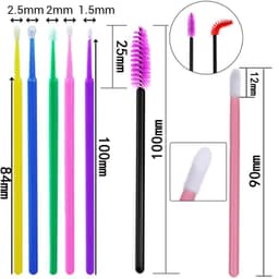 image-Eyelash Brushes Disposable Eyebrow Eyelash Spoolies Mascara Wands Applicator for Eyelash Extension Makeup Tool 50/100/300/500pcs