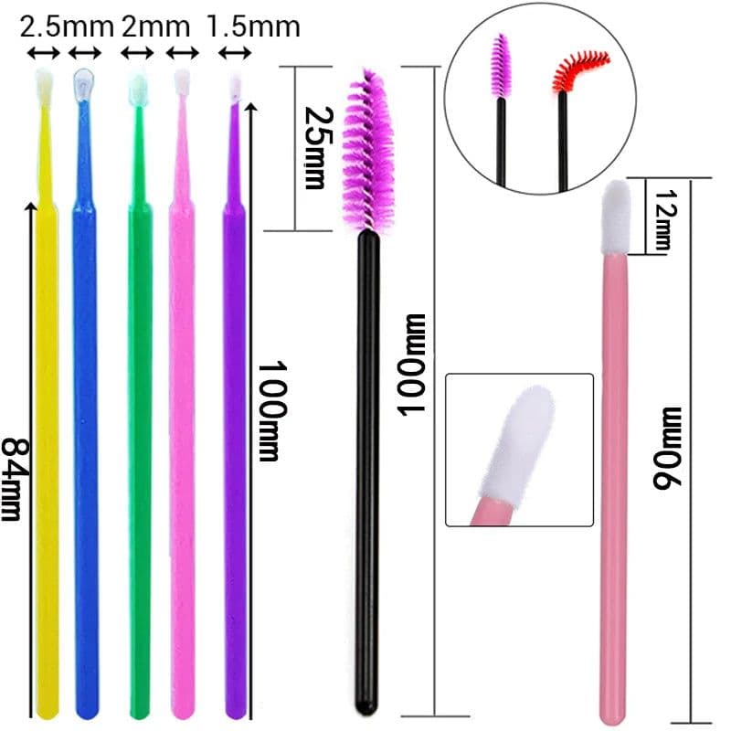 image-Eyelash Brushes Disposable Eyebrow Eyelash Spoolies Mascara Wands Applicator for Eyelash Extension Makeup Tool 50/100/300/500pcs