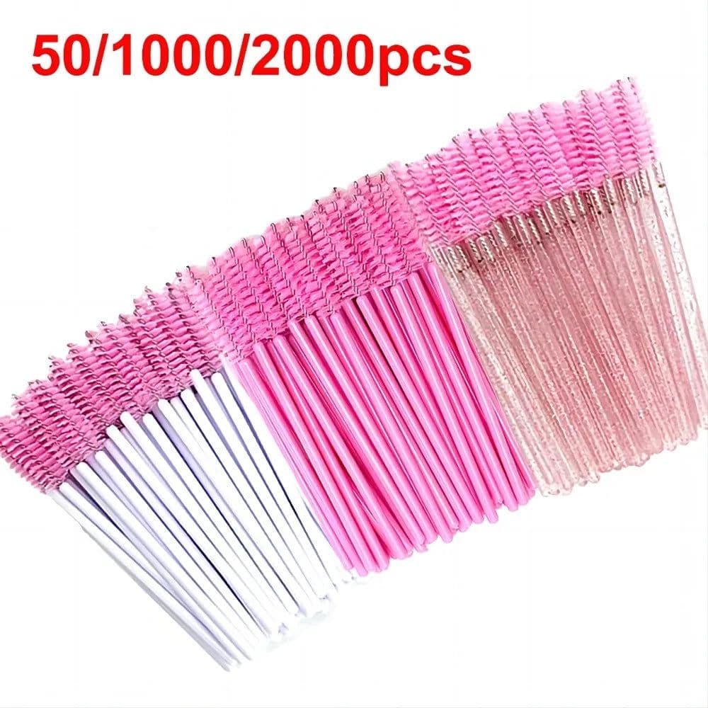 image-Wholesale Eyelash Brush Mascara Wands Wholesale Spoolies Eyebrow Lash Cleaning Brushes Applicator Makeup Tools 50/1000/2000pcs