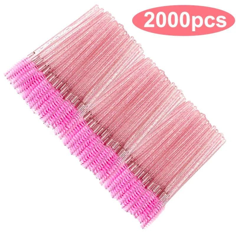image-Wholesale Eyelash Brush Mascara Wands Wholesale Spoolies Eyebrow Lash Cleaning Brushes Applicator Makeup Tools 50/1000/2000pcs