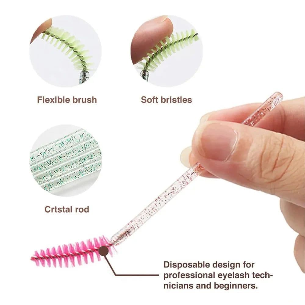 image-Wholesale Eyelash Brush Mascara Wands Wholesale Spoolies Eyebrow Lash Cleaning Brushes Applicator Makeup Tools 50/1000/2000pcs