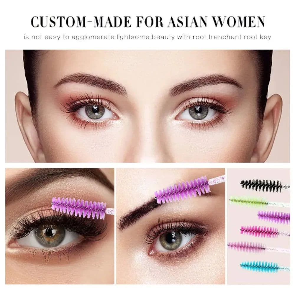 image-Wholesale Eyelash Brush Mascara Wands Wholesale Spoolies Eyebrow Lash Cleaning Brushes Applicator Makeup Tools 50/1000/2000pcs