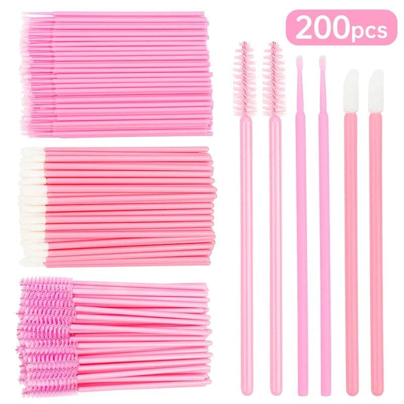image-200 Pcs Disposable Crystal Makeup Brushes Tool Set Eyelash Lip Microbrush Mascara Wands Applicator Swab Eyelash Extension Tools