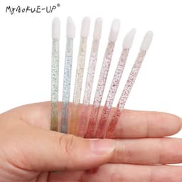 image-50 pcs Crystal Mascara Wands Applicator Diamond Disposable Lip brushes Cosmetic Eyelash Brush women Make Up brushes Tools