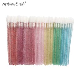 image-50 pcs Crystal Mascara Wands Applicator Diamond Disposable Lip brushes Cosmetic Eyelash Brush women Make Up brushes Tools