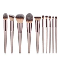 image-Hot Champagne Makeup Brushes Set for Women Cosmetic Foundation Powder Blush Eyeshadow Kabuki Blending Make Up Brush Beauty Tools