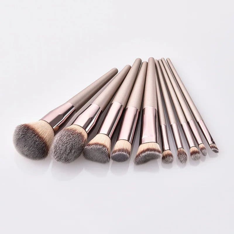 image-Hot Champagne Makeup Brushes Set for Women Cosmetic Foundation Powder Blush Eyeshadow Kabuki Blending Make Up Brush Beauty Tools