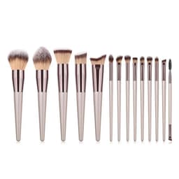 image-Hot Champagne Makeup Brushes Set for Women Cosmetic Foundation Powder Blush Eyeshadow Kabuki Blending Make Up Brush Beauty Tools
